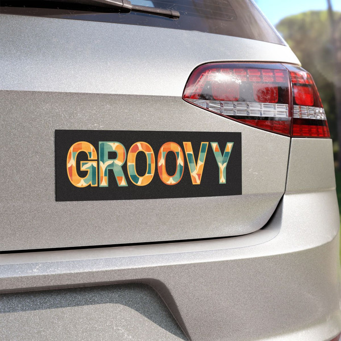 Gulf Coastal Zen GROOVY Geo Car Magnet BK