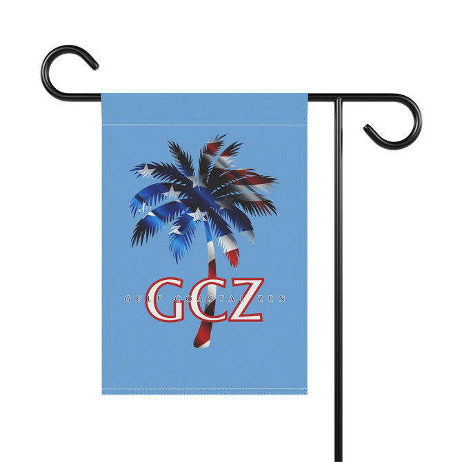 Gulf Coastal Zen Pretty Palm American Flag Garden & House Banner SB