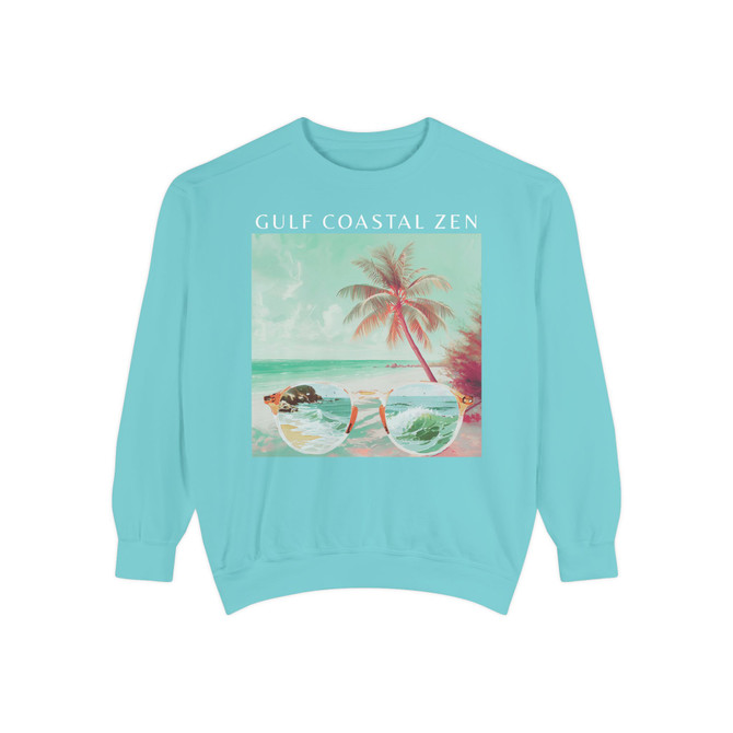 Gulf Coastal Zen Retro Revival Soft Cozy Sweatshirt
