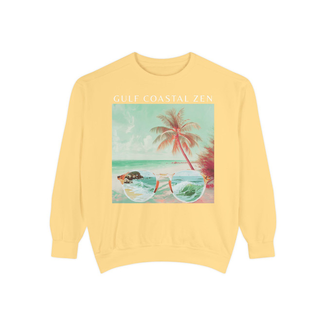 Gulf Coastal Zen Retro Revival Soft Cozy Sweatshirt