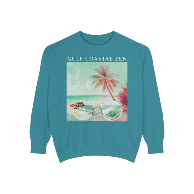 Gulf Coastal Zen Retro Revival Soft Cozy Sweatshirt
