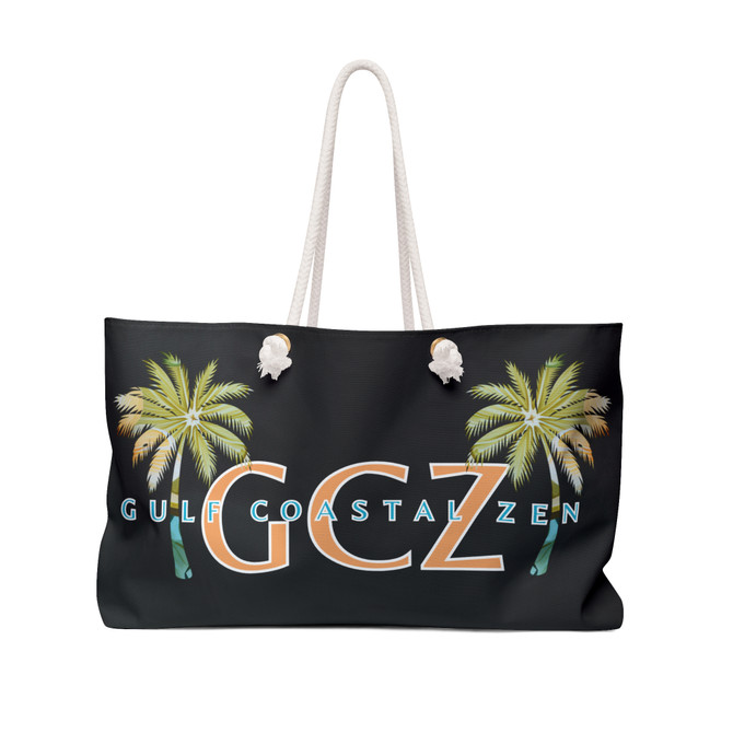 Gulf Coastal Zen Pretty Palm Logo Weekender Bag BLK