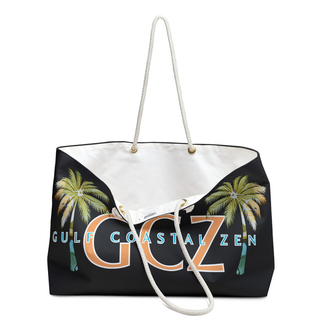 Gulf Coastal Zen Pretty Palm Logo Weekender Bag BLK