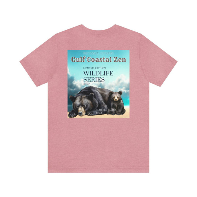Florida Black Bear Limited Edition Wildlife Series Gulf Coastal Zen Beach Adult Unisex Short Sleeve T-Shirt