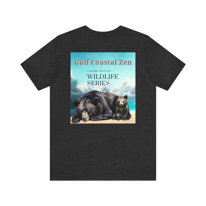 Florida Black Bear Limited Edition Wildlife Series Gulf Coastal Zen Beach Adult Unisex Short Sleeve T-Shirt