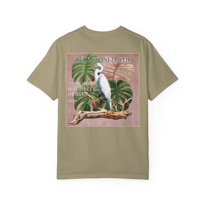 Great Egret Limited Edition Wildlife Series 2024 Gulf Coastal Zen Beach Adult Unisex Short Sleeve T-Shirt