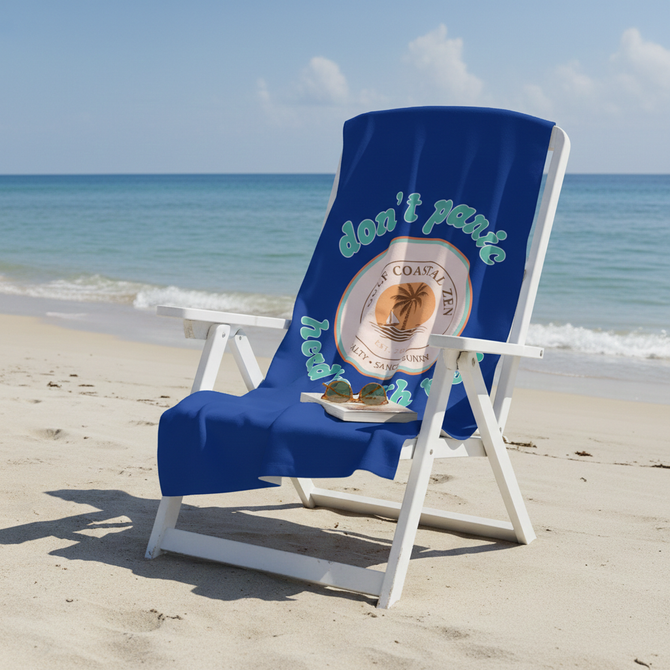 Gulf Coastal Zen Don't Panic Sentinel Wrap Beach Towel