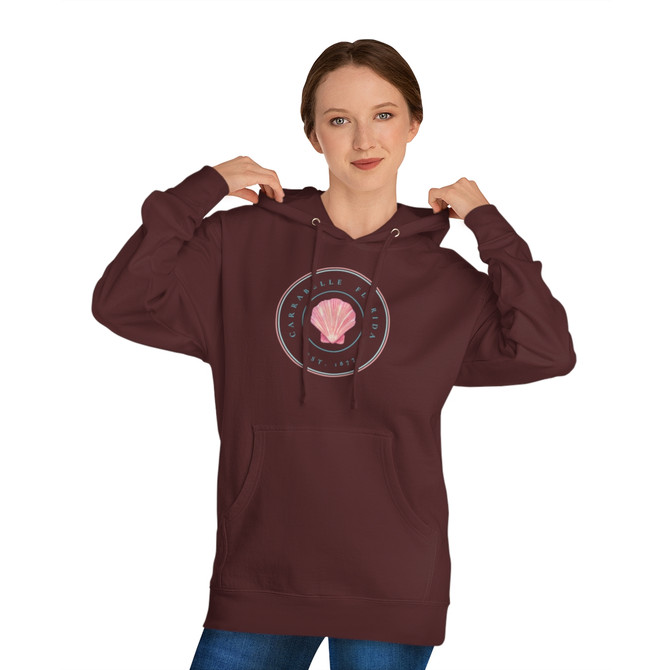 Pink Sea Shell Clam Shell Gulf Coastal Zen Carrabelle Est Hoodie