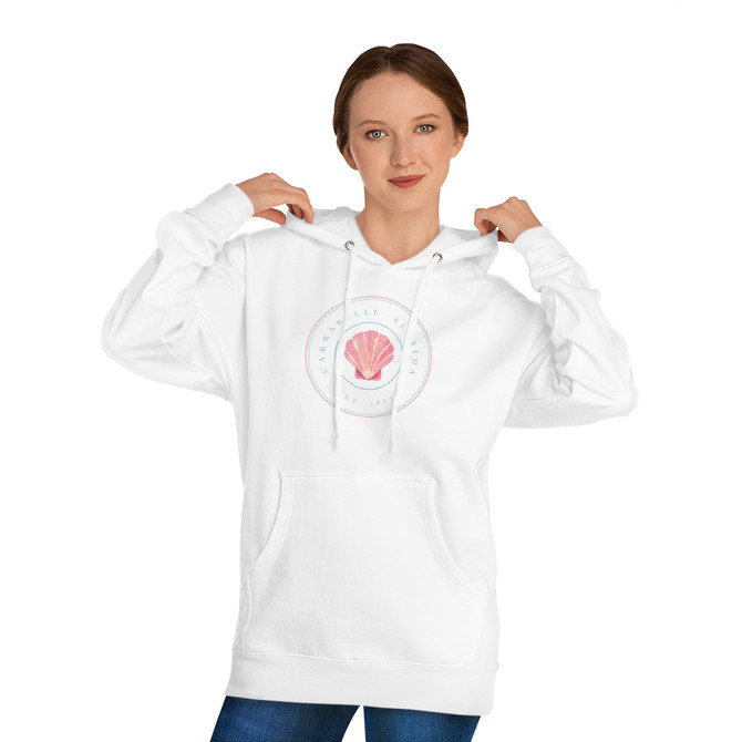 Pink Sea Shell Clam Shell Gulf Coastal Zen Carrabelle Est Hoodie