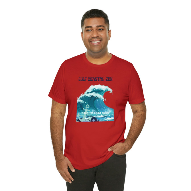 Gulf Coastal Zen Forgotten Coast Waves Anchor Beach T- Shirt