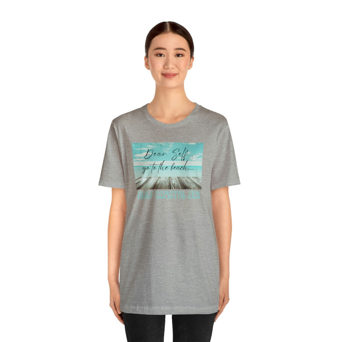 Gulf Coastal Zen Forgotten Coast Dear Self Beach Dock Ocean Beach Adult Short Sleeve T- Shirt