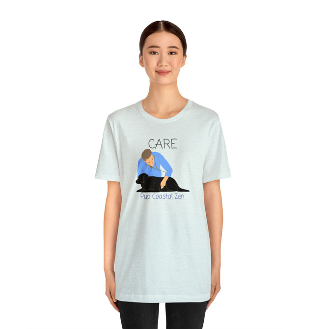 Gulf Coastal Zen Pup Black Lab Veterinarian Care Adult Short Sleeve T- Shirt