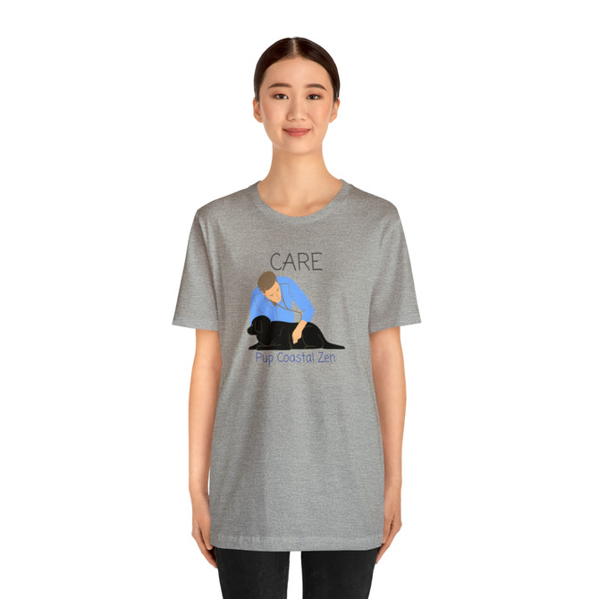 Gulf Coastal Zen Pup Black Lab Veterinarian Care Adult Short Sleeve T- Shirt