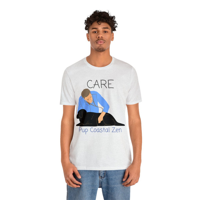 Gulf Coastal Zen Pup Black Lab Veterinarian Care Adult Short Sleeve T- Shirt