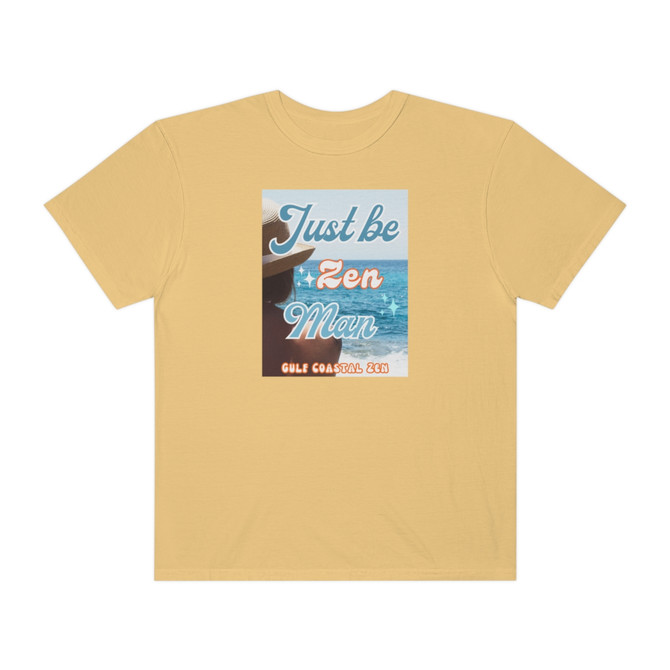 Gulf Coastal Zen Forgotten Coast Just be Zen Man Girl Hat Ocean Beach T-shirt