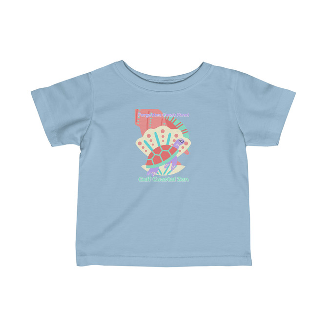 Gulf Coastal Zen Forgotten Coast Mood Sea Turtle Sea Shells Coral Infant Short Sleeve Tee