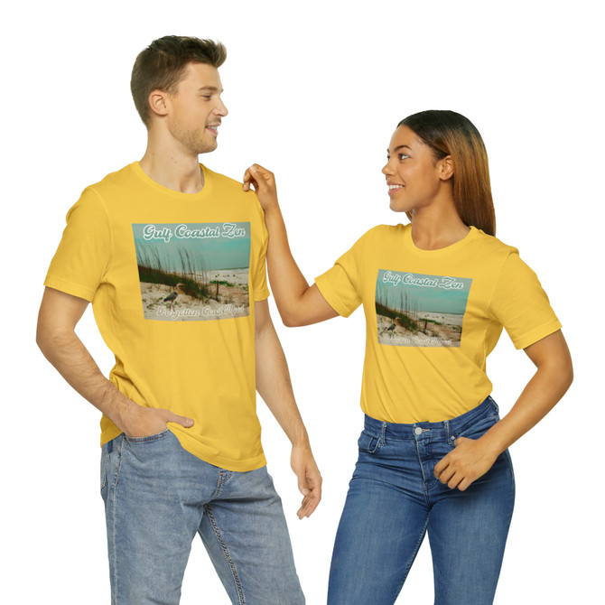 Gulf Coastal Zen Forgotten Coast Mood Heron St George Island Florida Beach Adult Short Sleeve T-Shirt