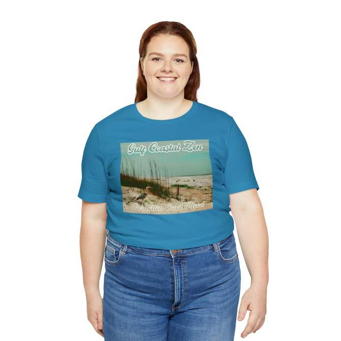 Gulf Coastal Zen Forgotten Coast Mood Heron St George Island Florida Beach Adult Short Sleeve T-Shirt