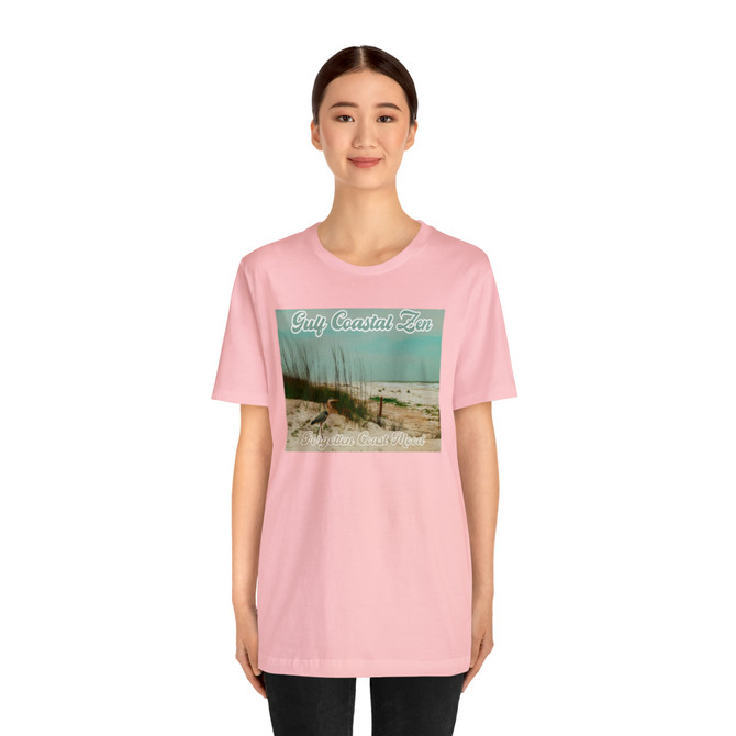Gulf Coastal Zen Forgotten Coast Mood Heron St George Island Florida Beach Adult Short Sleeve T-Shirt