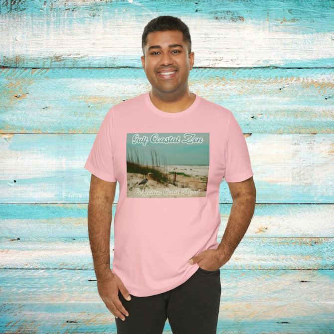 Gulf Coastal Zen Forgotten Coast Mood Heron St George Island Florida Beach Adult Short Sleeve T-Shirt