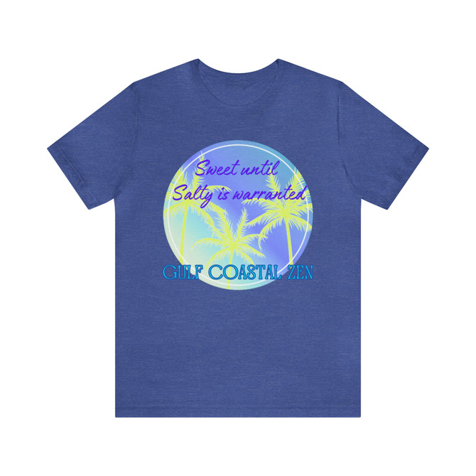 Gulf Coastal Zen Forgotten Coast Sweet Until Salty Palm Trees Florida Beach Adult Short Sleeve T-Shirt