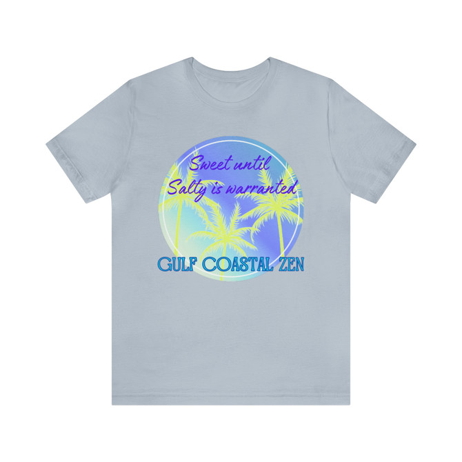 Gulf Coastal Zen Forgotten Coast Sweet Until Salty Palm Trees Florida Beach Adult Short Sleeve T-Shirt