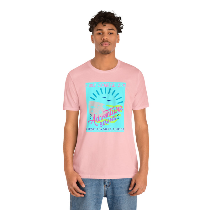 Gulf Coastal Zen Forgotten Coast Florida Waves Sand Sea Gulls Adventure Begins Ocean Beach T-Shirt Aqua