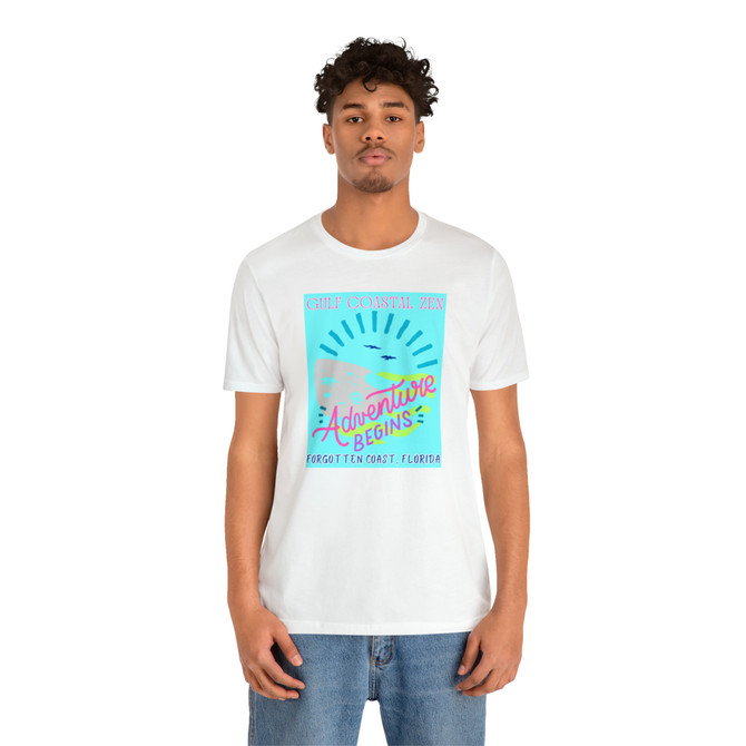 Gulf Coastal Zen Forgotten Coast Florida Waves Sand Sea Gulls Adventure Begins Ocean Beach T-Shirt Aqua