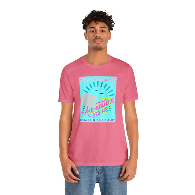 Gulf Coastal Zen Forgotten Coast Florida Waves Sand Sea Gulls Adventure Begins Ocean Beach T-Shirt Aqua