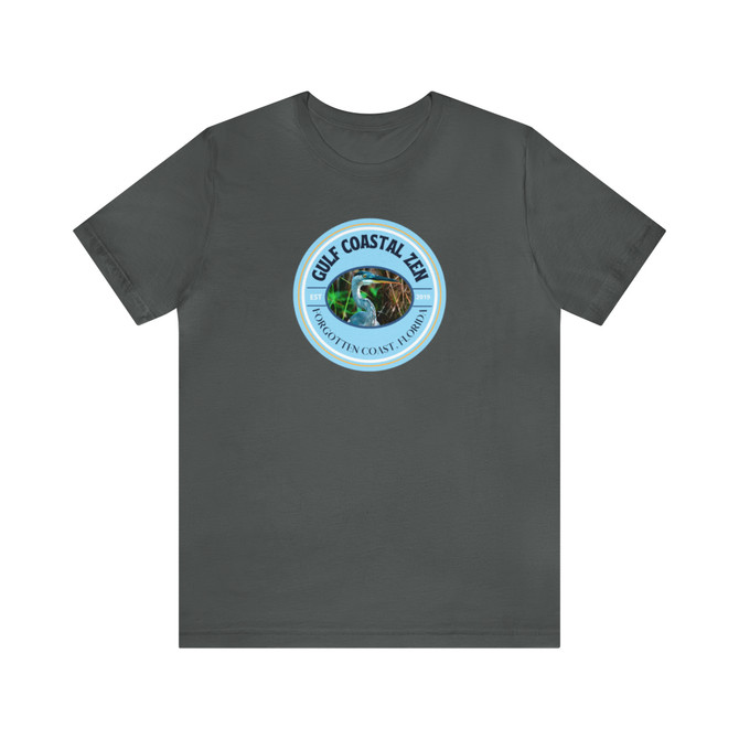 Gulf Coastal Zen Est Forgotten Coast Florida Heron 2 Ocean Beach Adult Short Sleeve T-Shirt