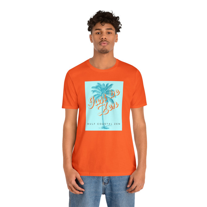 Gulf Coastal Zen Forgotten Coast Just Be Zen Palm Tree Ocean Beach Adult Short Sleeve T-Shirt AO