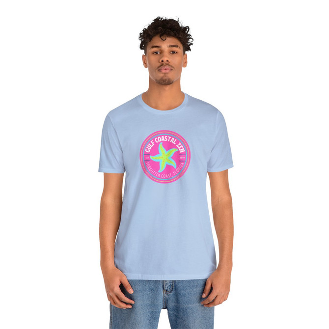 Gulf Coastal Zen Est Forgotten Coast Florida Star Fish Ocean Beach T-Shirt Adult Short Sleeve LHP