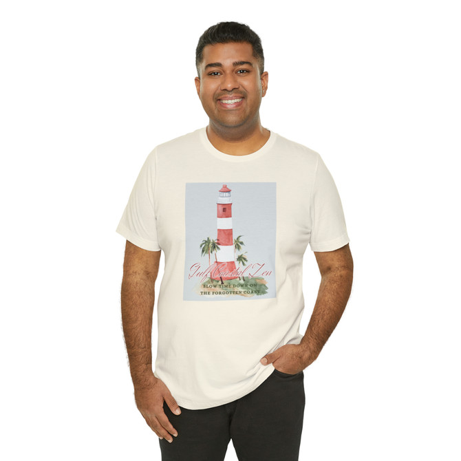 Gulf Coastal Zen Slow Time Down on The Forgotten Coast Light House Ocean Beach T-Shirt 