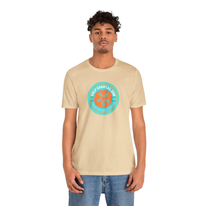 Gulf Coastal Zen EST Forgotten Coast Florida Sand Dollar Light Ocean Beach T-Shirt Adult Short Sleeve OR AQ