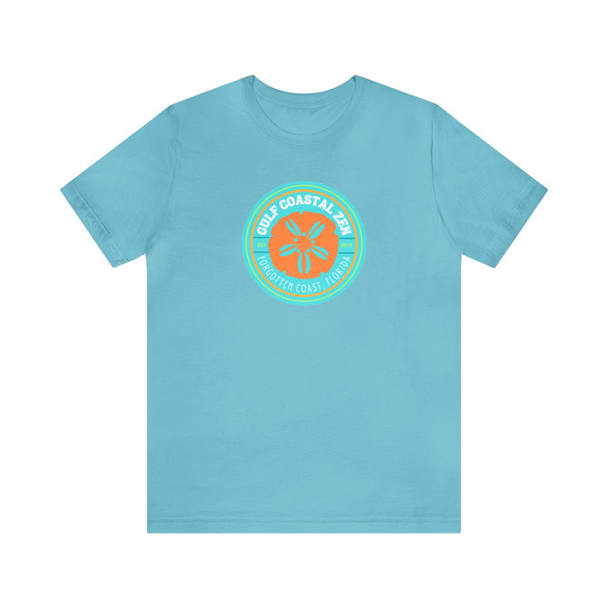 Gulf Coastal Zen EST Forgotten Coast Florida Sand Dollar Light Ocean Beach T-Shirt Adult Short Sleeve OR AQ