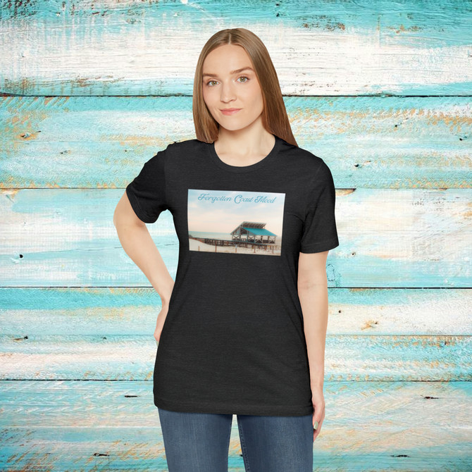 Gulf Coastal Zen Forgotten Coast Florida Ocean Beach Pavilion Sunset Adult Short Sleeve T-Shirt 