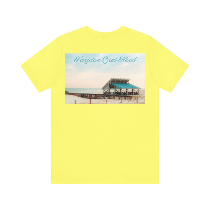 Gulf Coastal Zen Forgotten Coast Florida Ocean Beach Pavilion Sunset Adult Short Sleeve T-Shirt 
