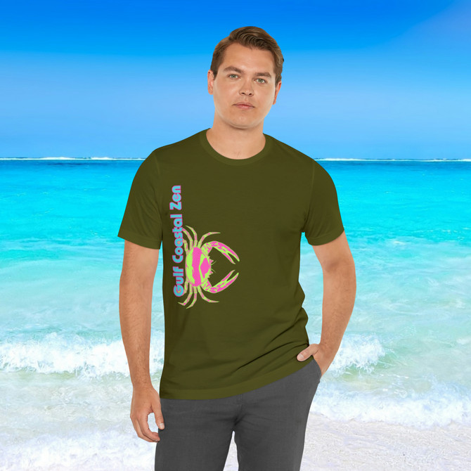 Gulf Coastal Zen Forgotten Coast Crab SW Sea Ocean Retro T-Shirt