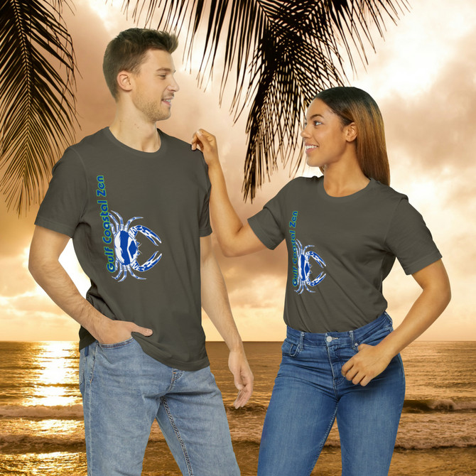Gulf Coastal Zen Forgotten Coast Crab SW Sea Ocean Retro T-Shirt