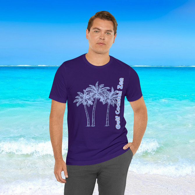 Gulf Coastal Zen Forgotten Coast Palm Trees Sea Ocean Tee BB