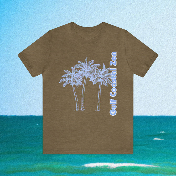 Gulf Coastal Zen Forgotten Coast Palm Trees Sea Ocean Tee BB