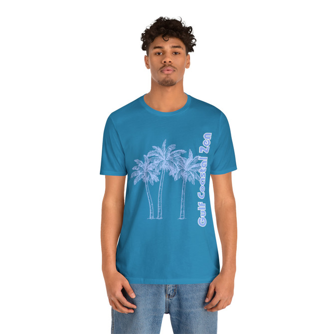 Gulf Coastal Zen Forgotten Coast Palm Trees Sea Ocean Tee BB