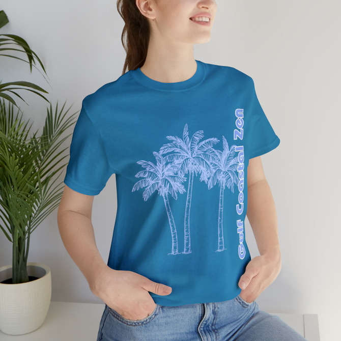 Gulf Coastal Zen Forgotten Coast Palm Trees Sea Ocean Tee BB