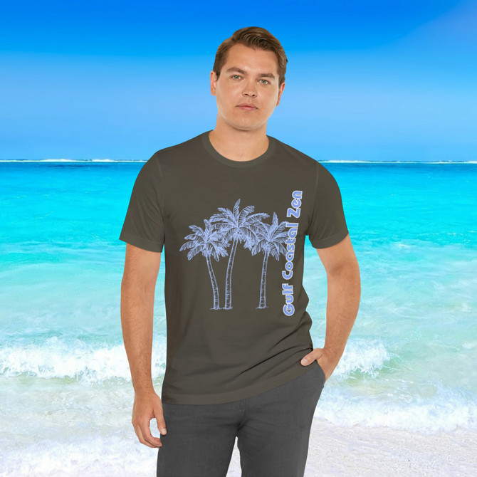 Gulf Coastal Zen Forgotten Coast Palm Trees Sea Ocean Tee BB