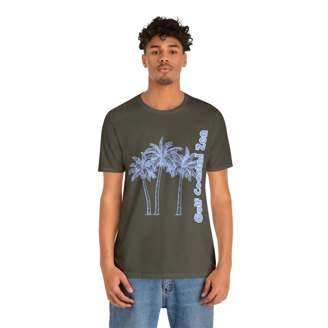 Gulf Coastal Zen Forgotten Coast Palm Trees Sea Ocean Tee BB