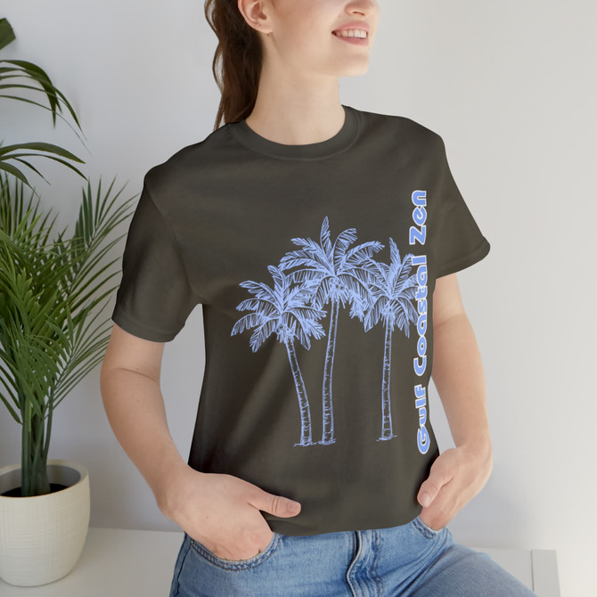 Gulf Coastal Zen Forgotten Coast Palm Trees Sea Ocean Tee BB