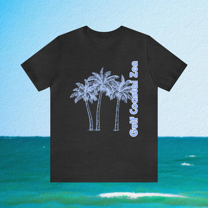 Gulf Coastal Zen Forgotten Coast Palm Trees Sea Ocean Tee BB