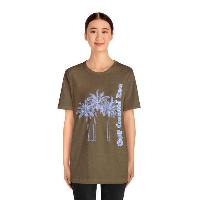 Gulf Coastal Zen Forgotten Coast Palm Trees Sea Ocean Tee BB
