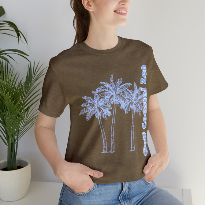 Gulf Coastal Zen Forgotten Coast Palm Trees Sea Ocean Tee BB
