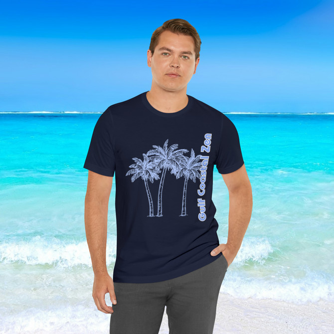 Gulf Coastal Zen Forgotten Coast Palm Trees Sea Ocean Tee BB
